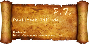 Pavlicsek Tünde névjegykártya