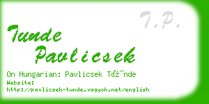 tunde pavlicsek business card